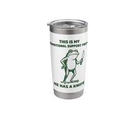 This is My Emotional Support Frog He Has A Knife Frog Stainless Steel Insulated Tumbler