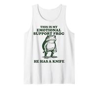 This is My Emotional Support Frog He Has A Knife Frog Tank Top