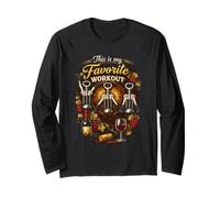 This is My Favorite Workout Corkscrew Wine Lover Sommelier Long Sleeve T-Shirt