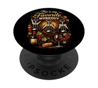 This Is My Favorite Workout Corkscrew Wine Lover Sommelier PopSockets Adhesive PopGrip