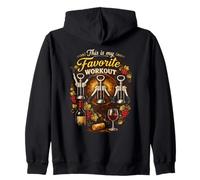 This Is My Favorite Workout Corkscrew Wine Lover Sommelier Zip Hoodie