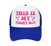 This is My Fight Hat Breast Cancer Awareness October Mesh Trucker Hat Blue