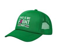 This is My Fight Hat Breast Cancer Awareness October Mesh Trucker Hat Green