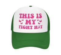 This is My Fight Hat Breast Cancer Awareness October Mesh Trucker Hat Green