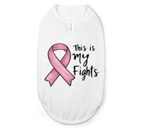 This Is My Fights Ribbon Breast Cancer Dog Shirts Patterned Pet Clothes Tank Top Sleeveless T-Shirt for Cats Puppy S