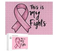 This Is My Fights Ribbon Breast Cancer Jigsaw Puzzles for Adult Family Activities Games Home Decor Puzzle 300 PCS
