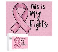 This Is My Fights Ribbon Breast Cancer Jigsaw Puzzles for Adult Family Activities Games Home Decor Puzzle 500 PCS
