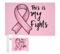 This Is My Fights Ribbon Breast Cancer Jigsaw Puzzles for Adult Family Activities Games Home Decor Puzzle 1000 PCS