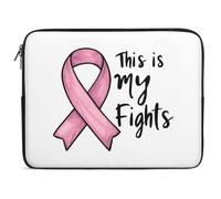 This Is My Fights Ribbon Breast Cancer Laptop Case Sleeve Bag 12inch Durable Shockproof Protective Computer Carrying Cover Briefcase