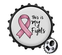 This is My Fights Ribbon Breast Cancer Magnetic Beer Bottle Opener Funny Fridge Sticker for Refrigerator Decor Black-Style