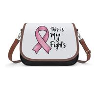 This Is My Fights Ribbon Breast Cancer Women's Leather Purses Crossbody Shoulder Bag Messenger Bag