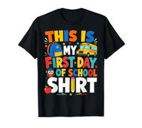 This is My First Day of School Bus Backpack Owl Kids T-Shirt