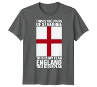 This is My Flag England Mens Graphic T-Shirt Saint George Cross National Heritage English Pride Tee 2XL Light Graphite