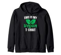 This Is My Funny Green Vegan Lifestyle Plant Based Statement Zip Hoodie
