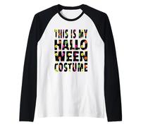This is My Halloween Costume Colorful Pumpkins Raglan Baseball Tee