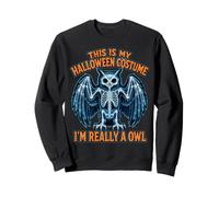 This Is My Halloween Costume I'm Really an Owl Skeleton Sweatshirt