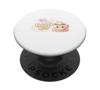 This Is My Happy Cup Cute Kawaii Coffee Mug Design PopSockets Adhesive PopGrip