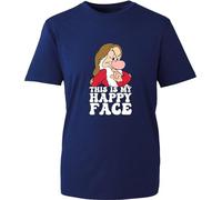 This is My Happy Face Funny Dwarf T-Shirt Meme Grumpy Sarcastic Cartoon Lovers Grumpy Face Gift for GF/BF Gift for Family & Friends Gift for Kids Birthday Xmas Unisex Top (Navy, M)
