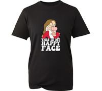 This is My Happy Face Funny Dwarf T-Shirt Meme Grumpy Sarcastic Cartoon Lovers Grumpy Face Gift for GF/BF Gift for Family & Friends Gift for Kids Birthday Xmas Unisex Top (Black, 3XL)