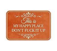 This Is My Happy Place Don't It Up Bath Mat,Funny Bath Mat with Humorous Slogan,Non Slip Rugs Welcome Mat Home Decor for Bedroom Office Hallway60x90/50x80cm (60x90cm Orange)