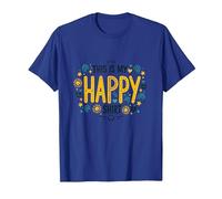 This is My Happy Shirt | Cheerful Positivity Statement T-Shirt, Men, Royal Blue, M
