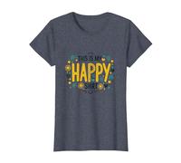This is My Happy Shirt | Cheerful Positivity Statement T-Shirt, Women, Heather Blue, XS