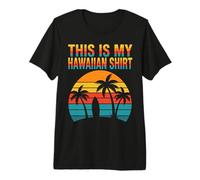 This is My Hawaiian Shirt Retro Sunset Palm Surfboard Hawaii Premium T-Shirt