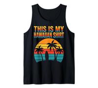This is My Hawaiian Shirt Retro Sunset Palm Surfboard Hawaii Tank Top
