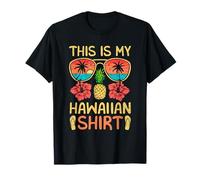 This-is My Hawaiian Summer Retro Design Tropical Flowers T-Shirt