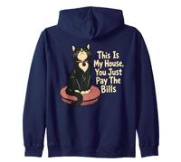 This Is My House You Just Pay The Bills Cat Zip Hoodie