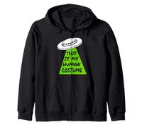 This Is My Human Costume - Alien UFO Spaceship Halloween ET Zip Hoodie