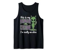 This is My Human Costume Funny Alien Halloween Quote Tank Top