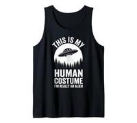 This is My Human Costume Funny Alien UFO Humor Design Tank Top