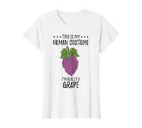 This is My Human Costume Grape Halloween Value Graphic T-Shirt, Women, White, S