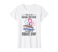 This is My Human Costume Honeymoon Cruise Ship Value Graphic T-Shirt, Women, White, XS