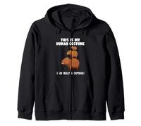 This Is My Human Costume I Am Really A Capybara Zip Hoodie