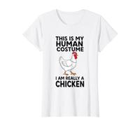 This is My Human Costume I Am Really A Chicken Value Graphic T-Shirt, Women, White, XL