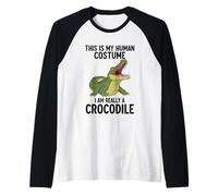 This is My Human Costume I Am Really A Crocodile Raglan Baseball Tee