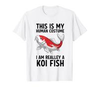 This is My Human Costume I Am Really A Koi Fish Value Graphic T-Shirt, Men, White, L