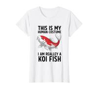 This is My Human Costume I Am Really A Koi Fish Value Graphic T-Shirt, Women, White, M
