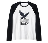 This is My Human Costume I Am Really A Raven Raglan Baseball Tee