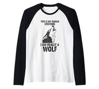 This is My Human Costume I Am Really A Wolf Raglan Baseball Tee