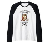 This is My Human Costume I Am Really an Owl Raglan Baseball Tee