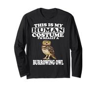 This is My Human Costume I'm A Burrowing Owl Birds Long Sleeve T-Shirt