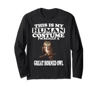 This is My Human Costume I'm A Great Horned Owl Long Sleeve T-Shirt