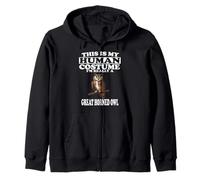 This Is My Human Costume I'm A Great Horned Owl Zip Hoodie