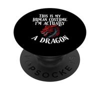 This Is My Human Costume I'm Actually A Dragon Halloween PopSockets Adhesive PopGrip