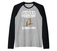 This is My Human Costume I'm Really A Barred Owl Birds Raglan Baseball Tee