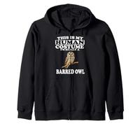 This Is My Human Costume I'm Really A Barred Owl Birds Zip Hoodie