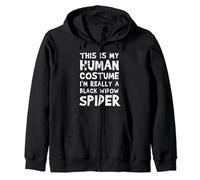 This Is My Human Costume I'm Really A-Black-Widow-Spider Zip Hoodie